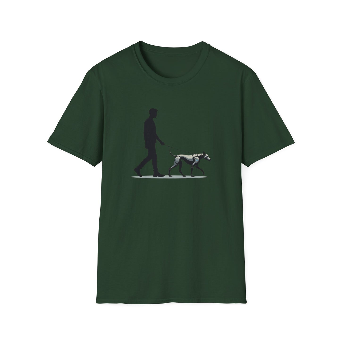 Robot Dog Walking Unisex Softstyle T-Shirt