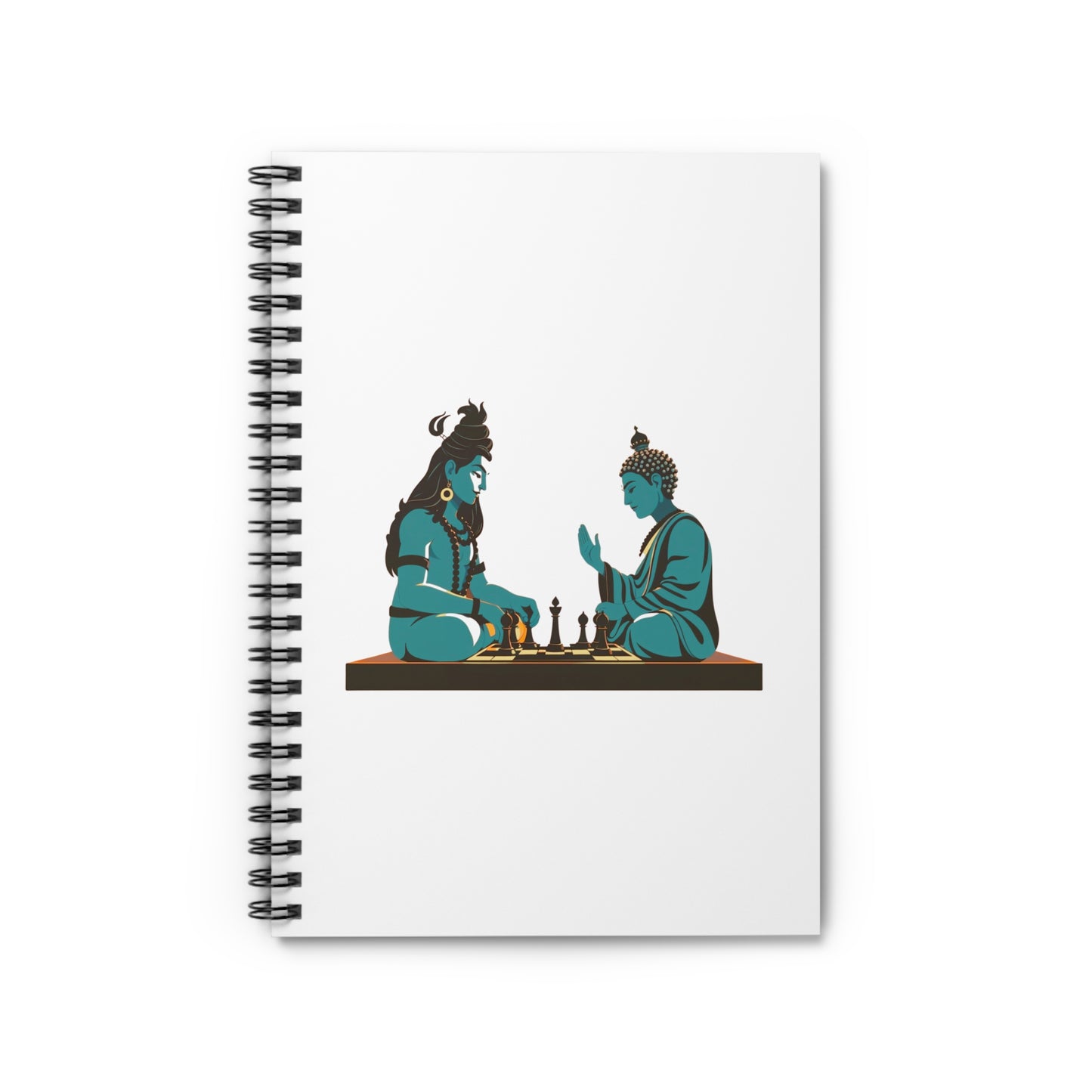 Shiva and Buddha Chess Spiral Notebook