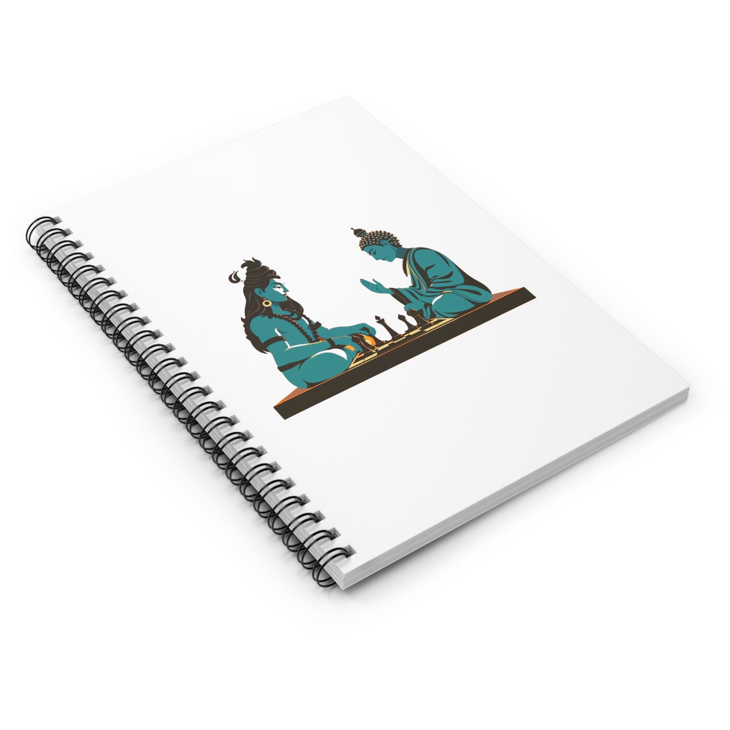 Shiva and Buddha Chess Spiral Notebook