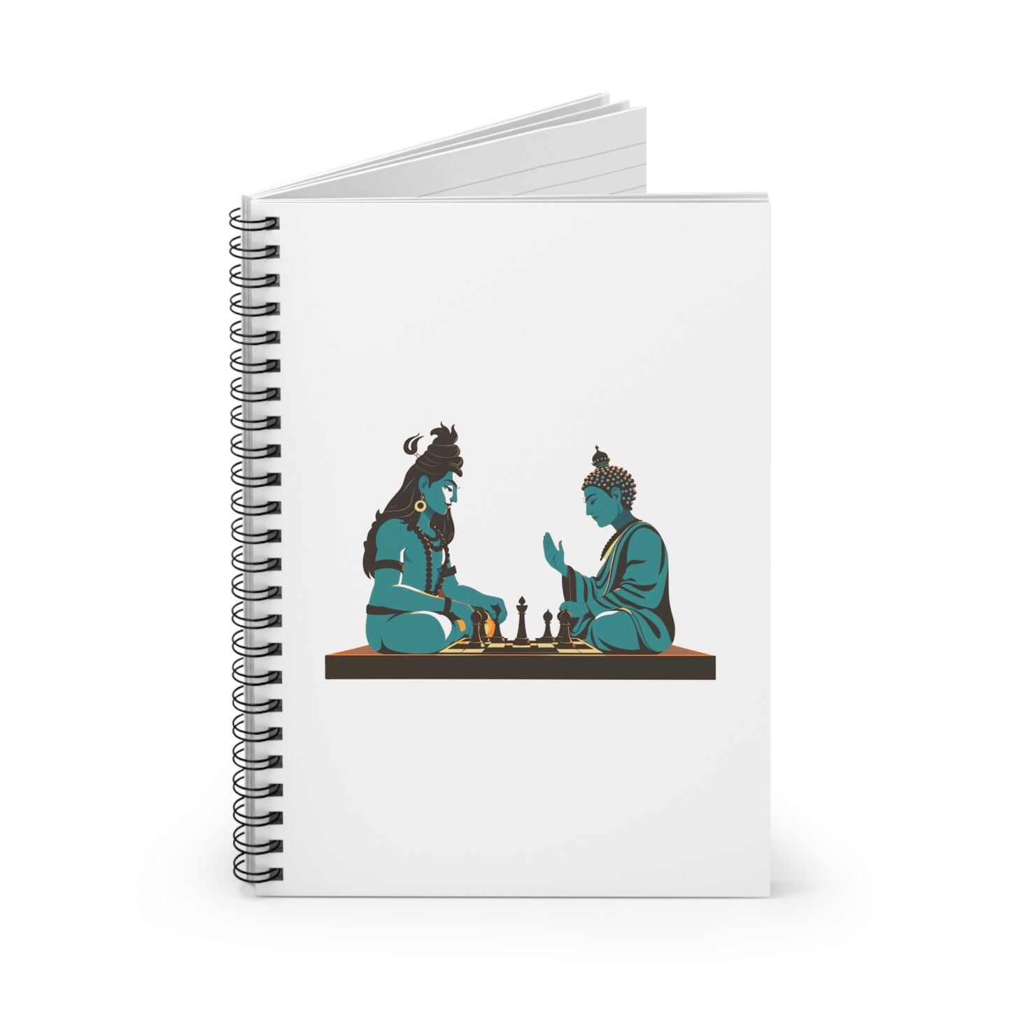 Shiva and Buddha Chess Spiral Notebook