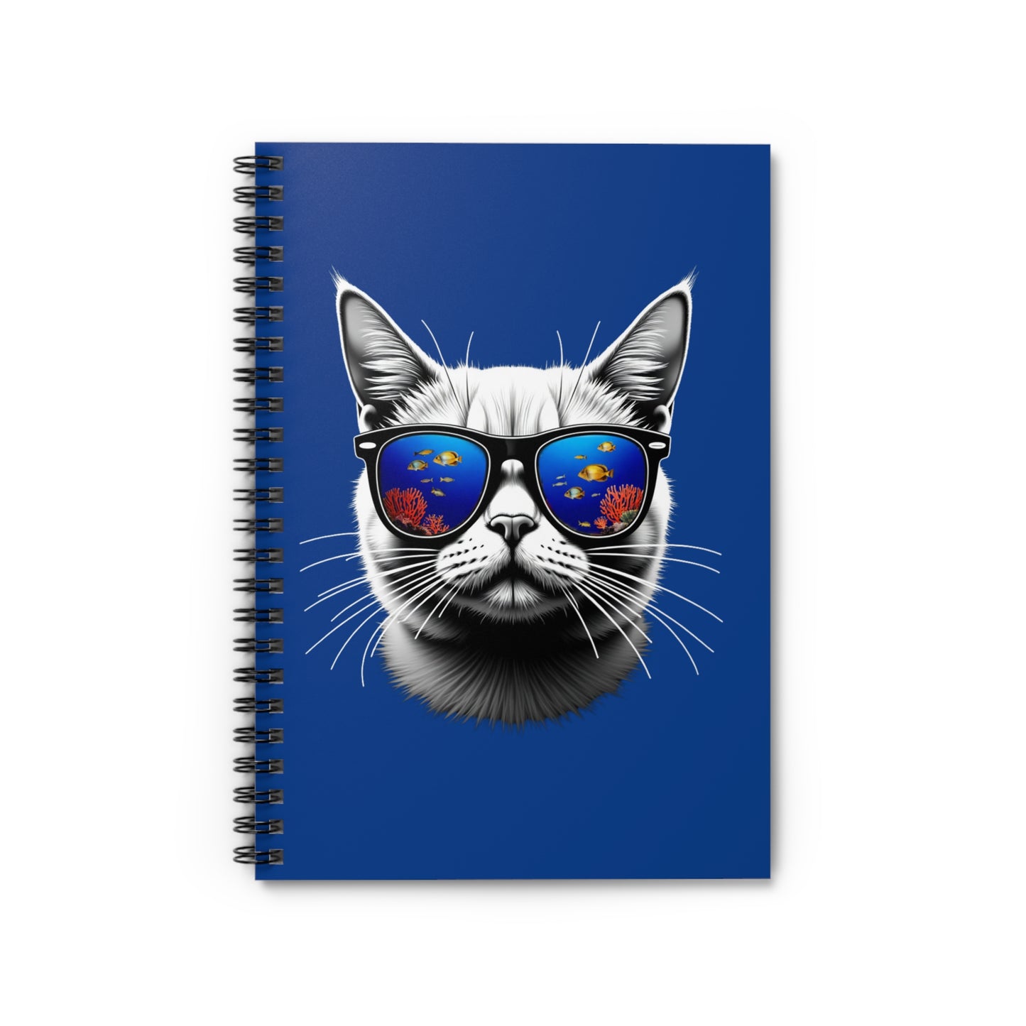 Cat with Fish Spiral Notebook