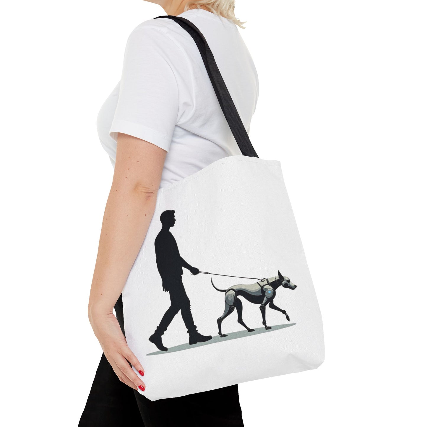 Robot Dog Walking Tote Bag