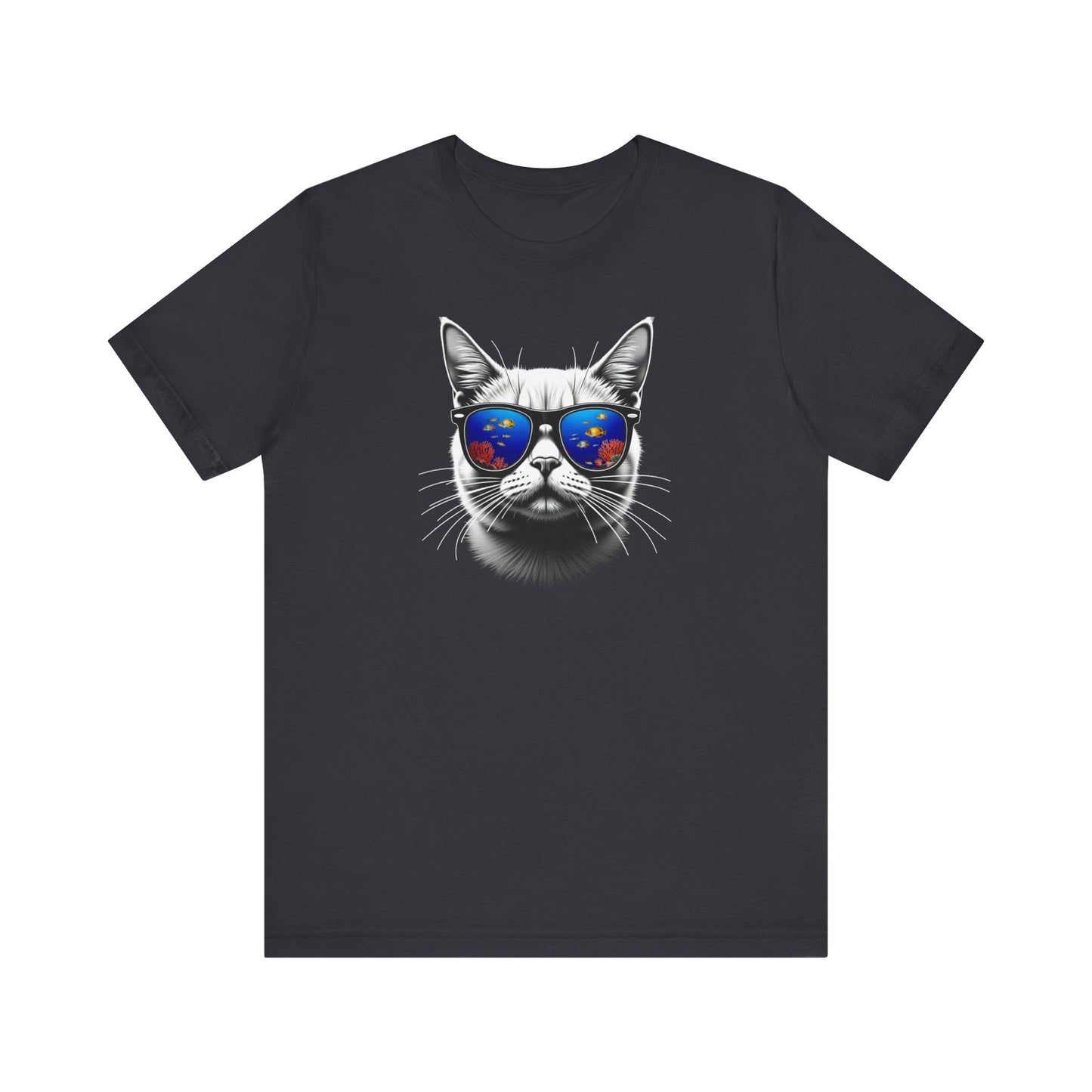 Cat with fish Sunglasses Unisex Tee