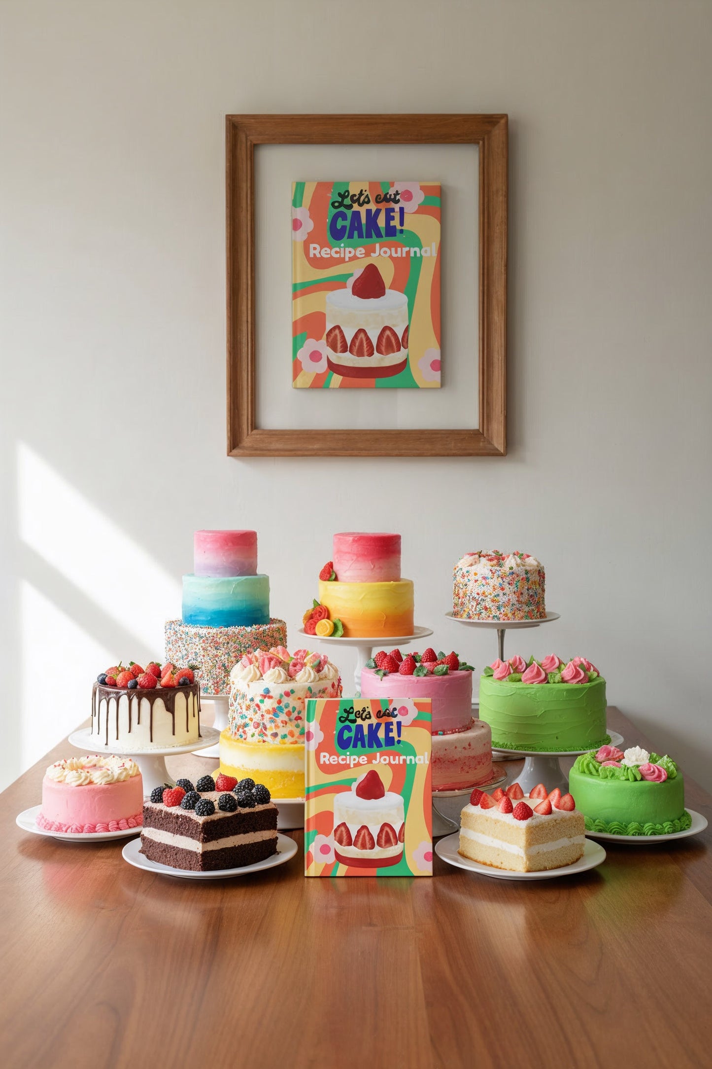 Let's Eat Cake Recipe Hardcover Journal