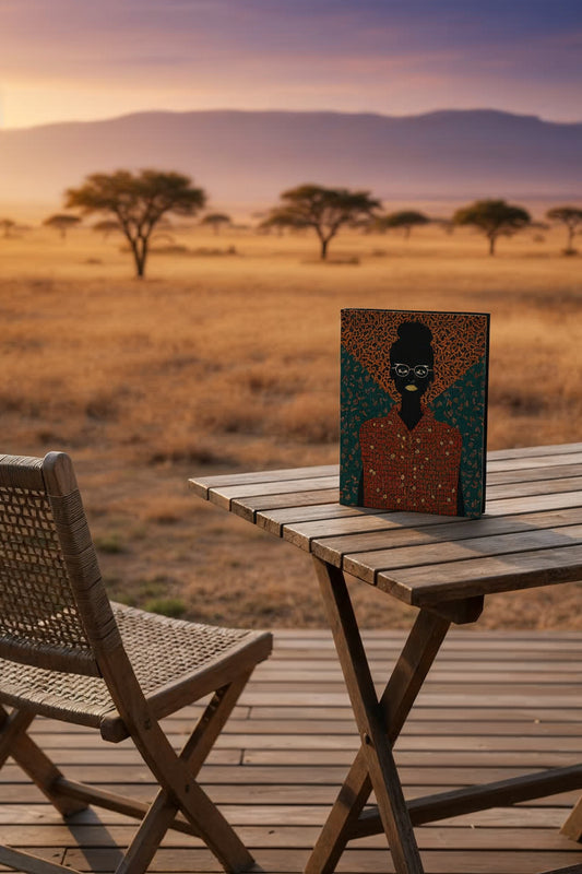 Woman in the orange dress Journal - Hardcover and lined for journaling adventures.